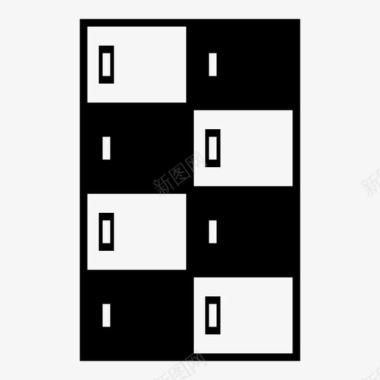 健身店招储物柜大学健身房储物柜图标图标