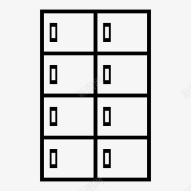 瘦身健身储物柜大学健身房储物柜图标图标