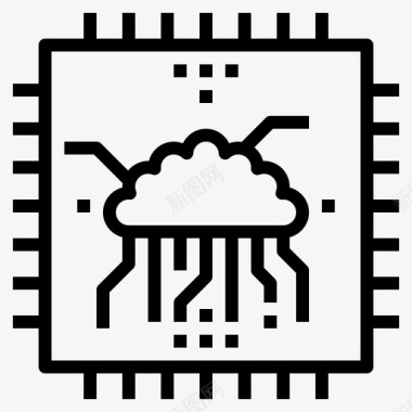 Intel芯片脑芯片计算机核心图标图标