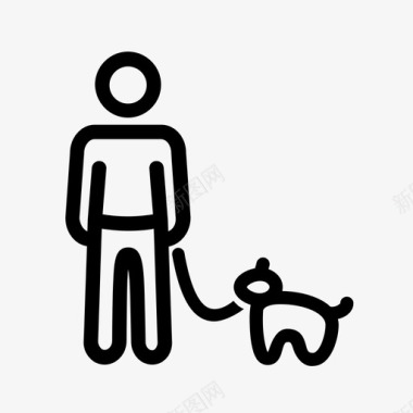 男人带狗男人宠物图标图标
