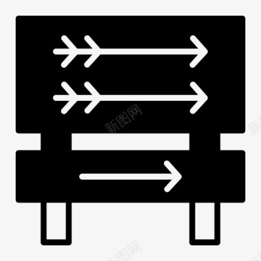 右箭头方向指向图标图标