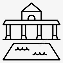 罗马浴罗马浴建筑图标高清图片
