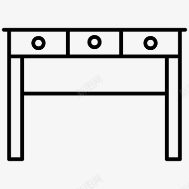 桌子抽屉梳妆台图标图标