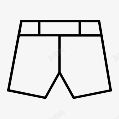 短裤斜纹棉布裤图标图标