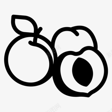 桃子食品水果图标图标