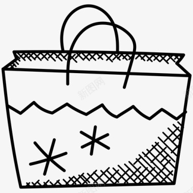购物袋圣诞大减价圣诞购物图标图标
