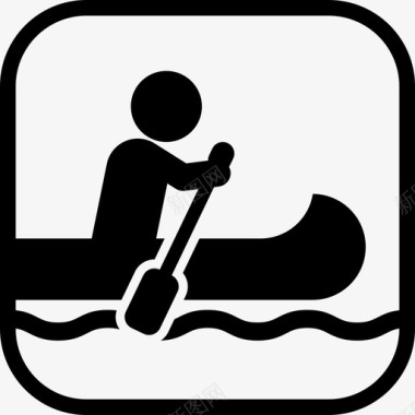 划船标志运输指示图标图标