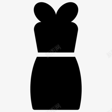 女性服装聚会布料连衣裙图标图标