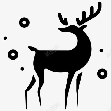 驯鹿圣诞节森林图标图标