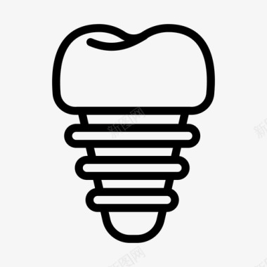 身体的轮廓牙科植入物牙医医学图标图标
