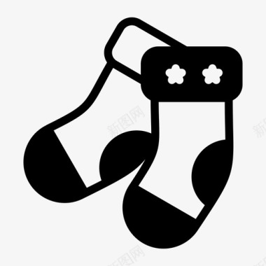 冬天的雪圣诞袜袜子冬天图标图标