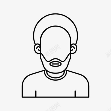 胡须男化身发型图标图标