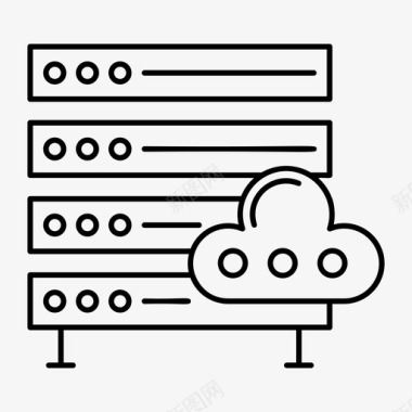 中心城区服务器云数据中心图标图标