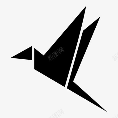 折纸折纸艺术鸟图标图标