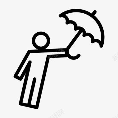 人伞天气风图标图标
