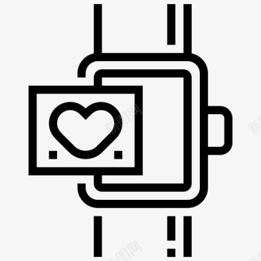智能手表健康监视器心脏图标图标