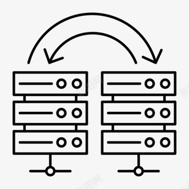 大型手电筒服务器数据中心数据库图标图标