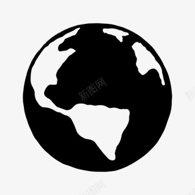 地球南美洲地球仪手绘草图图标图标