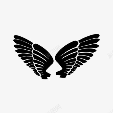翅膀手绘翅膀鸟羽毛图标图标