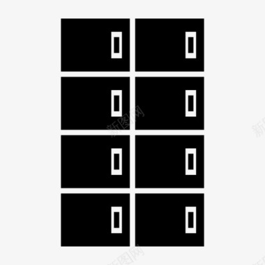 矢量大学储物柜大学健身房储物柜图标图标