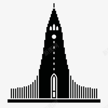 哈尔格穆尔教堂哈尔格里穆尔教堂冰岛图标图标