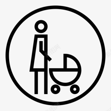 婴儿推车妈妈和手推车婴儿推车妈妈和婴儿图标图标
