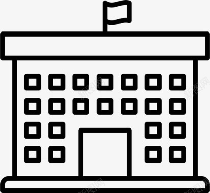 学校建筑卡通学校建筑图标图标