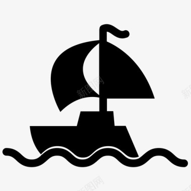 帆船船节日铭文图标图标