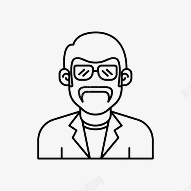 戴眼镜的男人化身胡子图标图标