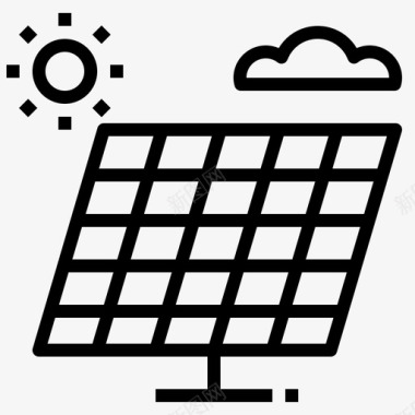 太阳能板太阳能板清洁电力图标图标