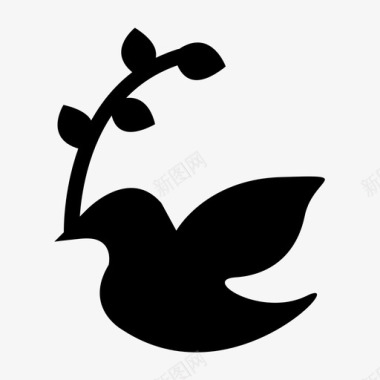鸟爱和平雕文图标图标