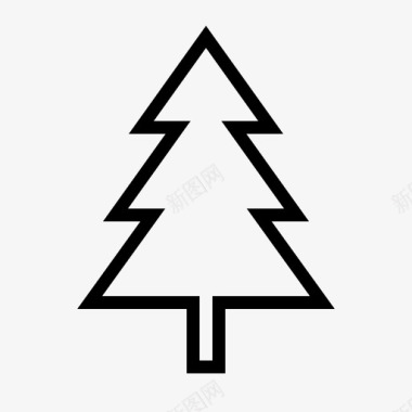 松树圣诞树绿色图标图标