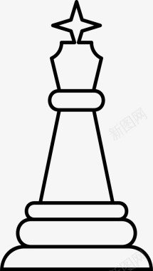 优美的国际象棋国际象棋国王体育图标图标