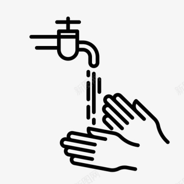 洗手洗手清洁水龙头图标图标