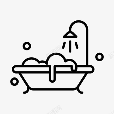 一杯热水热水浴缸浴缸清洁图标图标