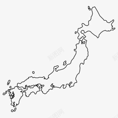 矢量日本和扇日本地图亚洲岛屿图标图标