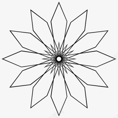 几何学形状太阳花图标图标