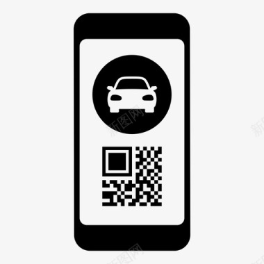 共享汽车通行证手机qr图标图标