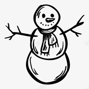 小清新冬天雪人雪人圣诞节冬天图标图标