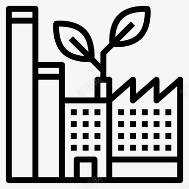 绿色工厂建筑环境图标图标