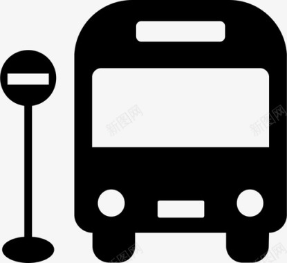 公共交通标识公共汽车公共交通车辆图标图标