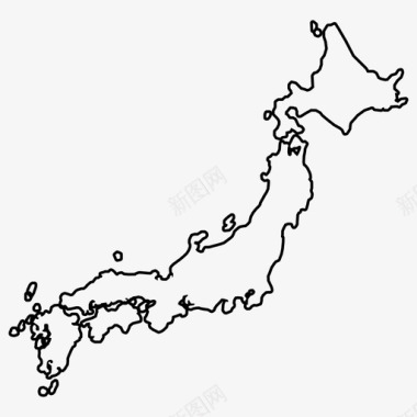 日本地图亚洲岛屿图标图标