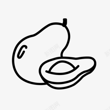 鳄梨水果热带水果图标图标