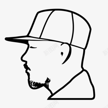 嘻哈艺人棒球帽男士图标图标