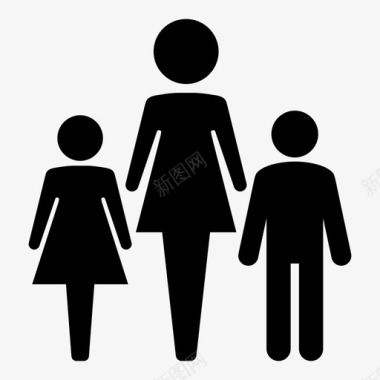 母亲和孩子女儿家人图标图标