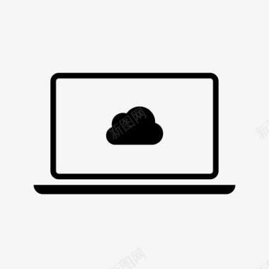 电脑笔记本图云设备云计算机云存储图标图标