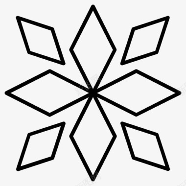 雪花菱形几何形雪花图标图标