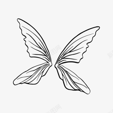 翅膀手绘翅膀鸟羽毛图标图标