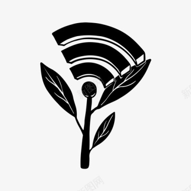 wifi广播手绘素描图标图标