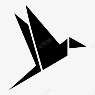 折纸折纸艺术鸟图标图标